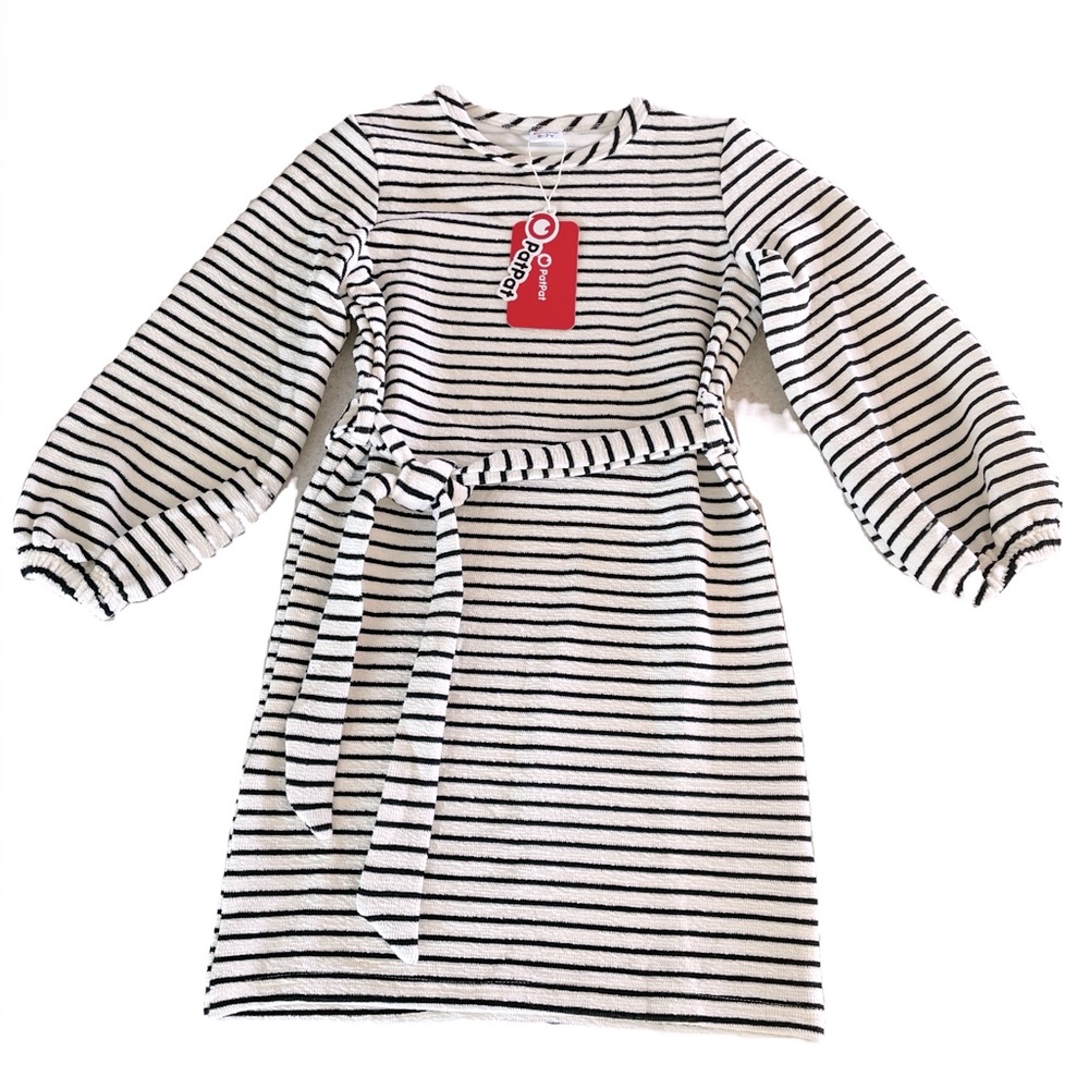 Girl's Striped Dress with Belt